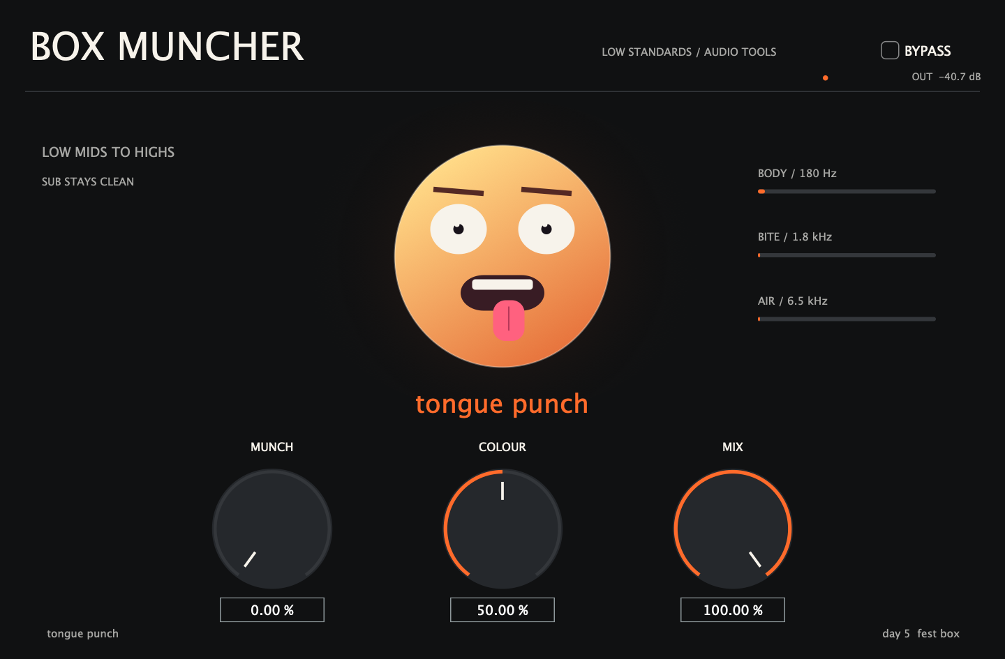 Box Muncher: tongue punch