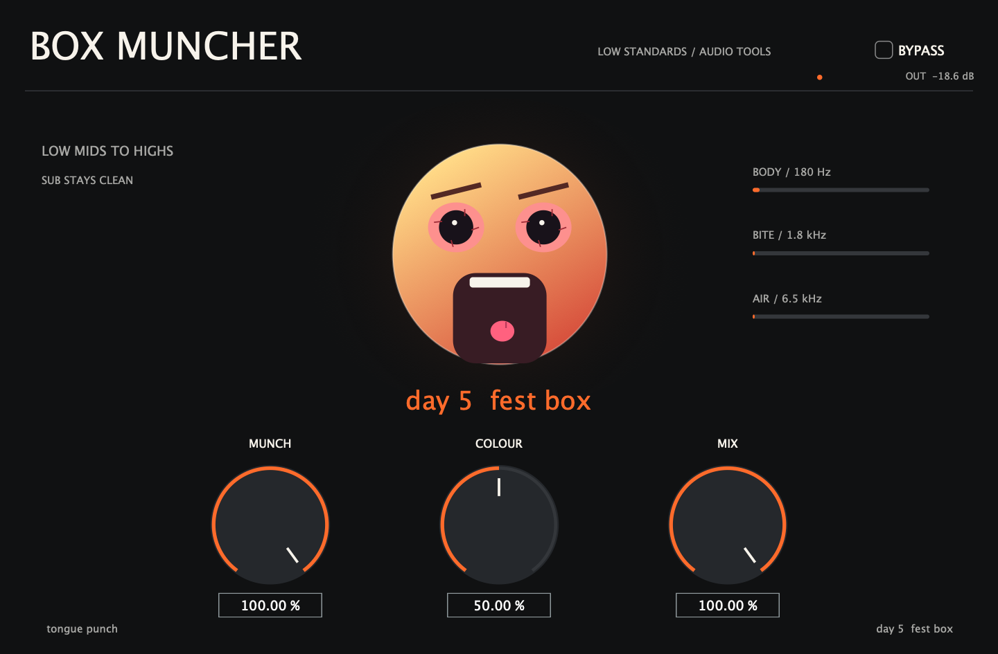Actual Box Muncher plugin interface